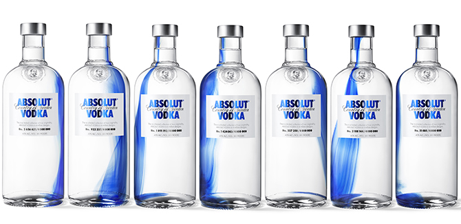 bouteille absolut design originality bleu unique