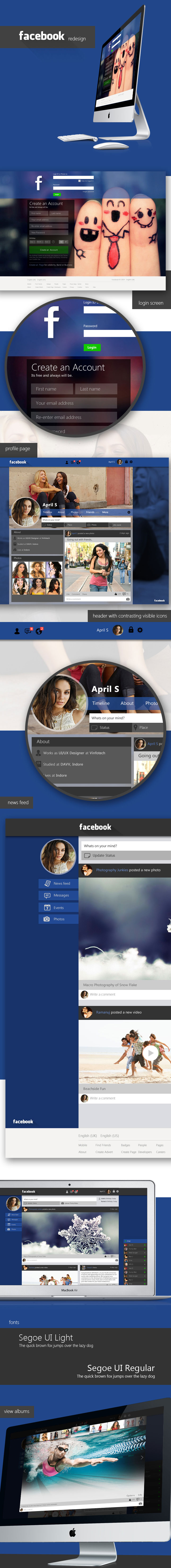 facebook web design flat